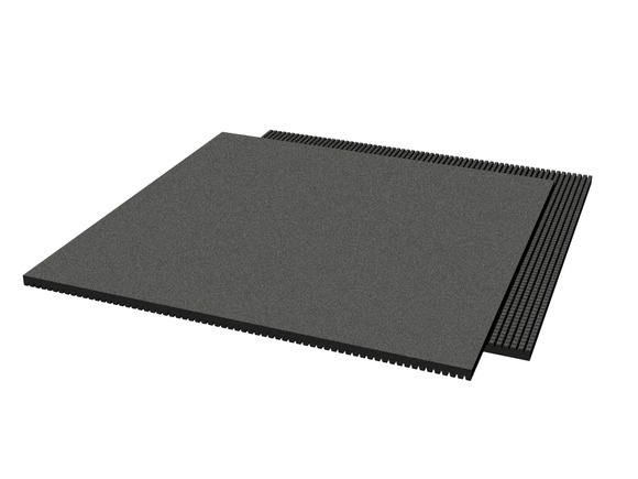Pardoseală din cauciuc 1.000x1.000x25 mm (cadru 15 mm, negru)