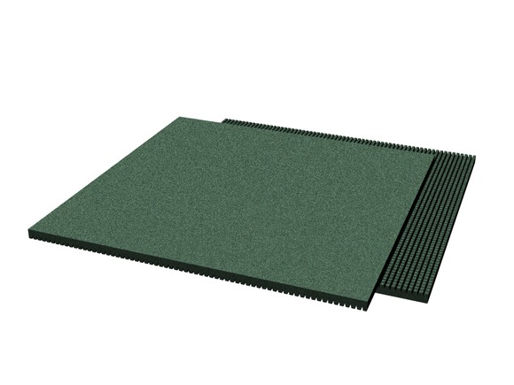 Pardoseală din cauciuc 1.000x1.000x30 mm (cadru 15 mm, verde)