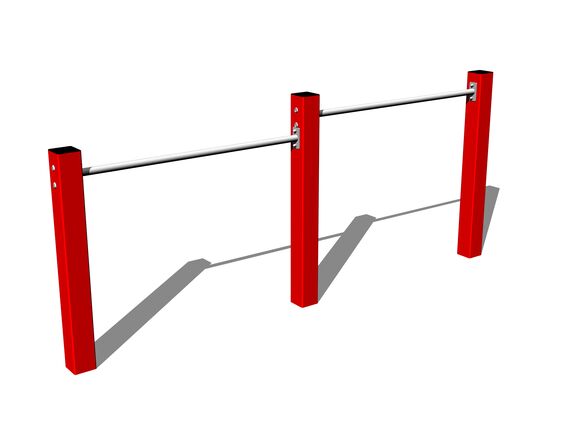 Stand de fitness dublu HR201KR - roșu (înălțime de cădere 1 m)