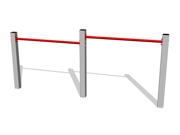 Stand de fitness dublu - argintiu(înălțime de cădere 1 m)