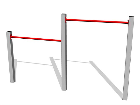 Stand de fitness dublu - argintiu (înălțime de cădere 1,5 m)