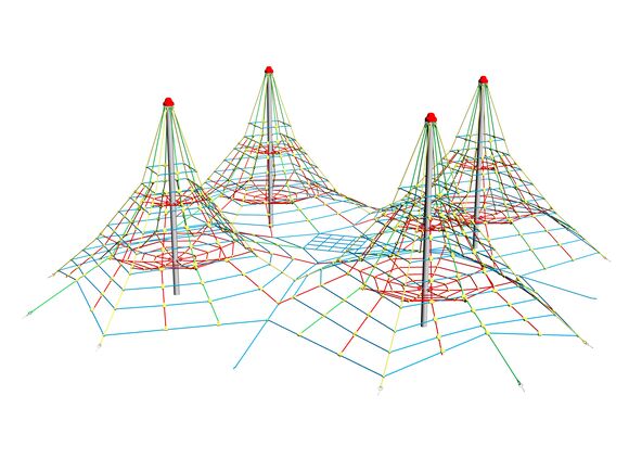 Piramidă cvadruplă de căţărare PY164K (înălțime de cădere 1 m)