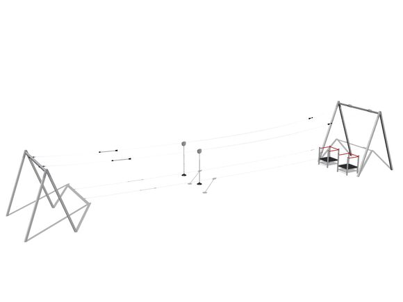 Tiroliană cu doi stâlpi LD031K - galvanizat