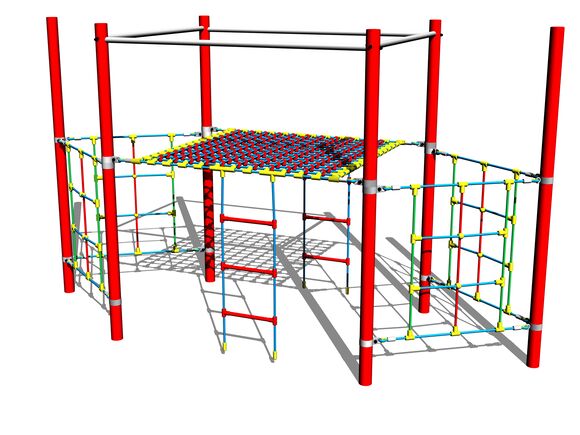 Navă din corzi LP150KR - roșu (înălțime de cădere 1,5 m)