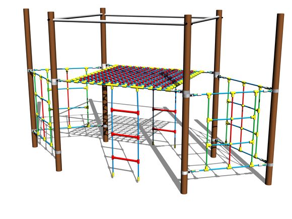 Navă din corzi LP150KW - maro (înălțime de cădere 1,5 m)