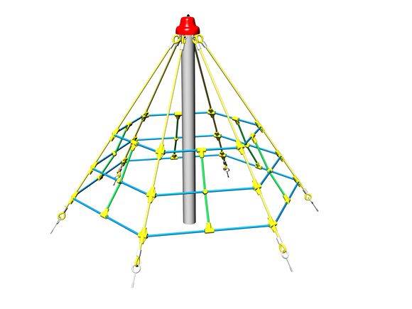 Piramidă de cățărare PY621K (înălțime de cădere 1 m, cu 6 dispozitive de pretensionare, fără pânză de păianjen)