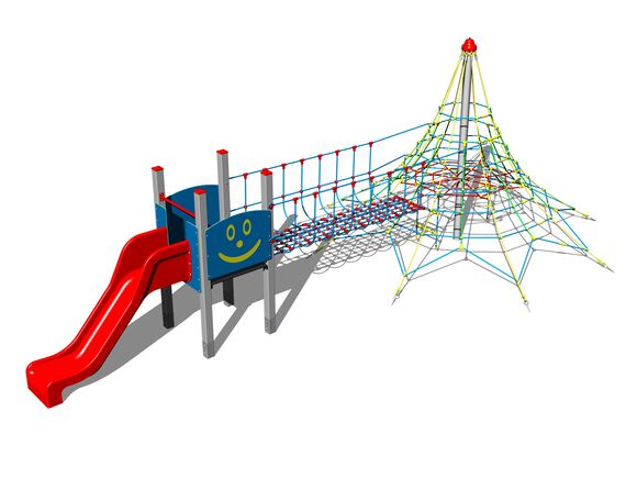 Piramidă de căţărare cu turn PY-831KS - argintiu