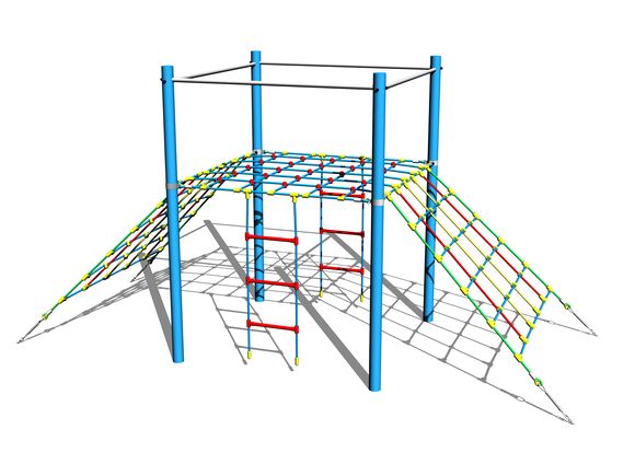 Rampă din corzi cu două feţe LP140KB - albastru (înălțime de cădere 1,5 m)