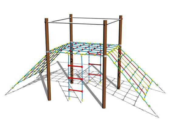Rampă din corzi cu două feţe LP140KW - maro (înălțime de cădere 1,5 m)