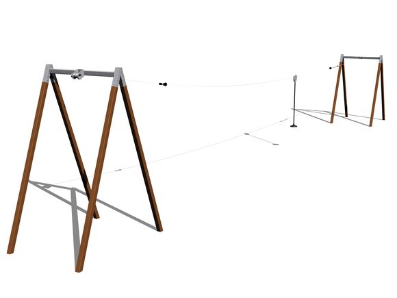 Tiroliană cu doi stâlpi LD020KW - maro