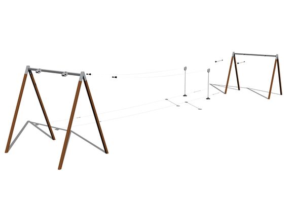 Tiroliană cu doi stâlpi LD030KW - maro