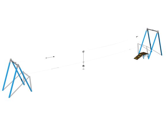 Tiroliană cu doi stâlpi LD021KB - albastru