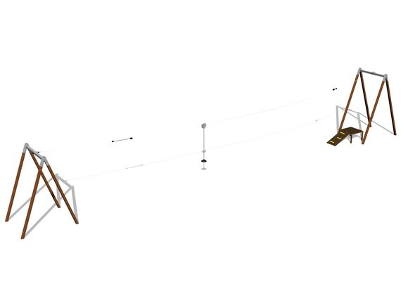 Tiroliană cu doi stâlpi LD021KW - maro