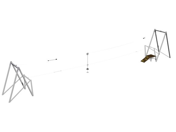 Tiroliană cu doi stâlpi LD021K - galvanizat