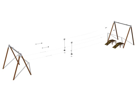 Tiroliană cu doi stâlpi LD031KW - maro
