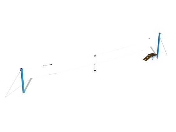 Tiroliană cu un singur stâlp LD011KB - albastru