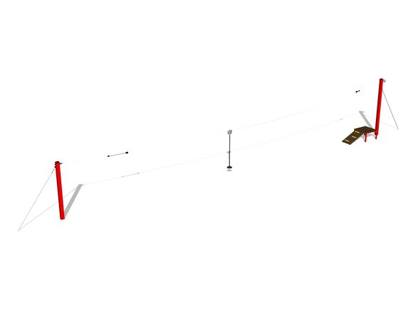 Tiroliană cu un singur stâlp LD011KR - roșu