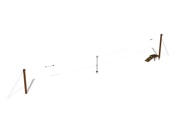 Tiroliană cu un singur stâlp LD011KW - maro