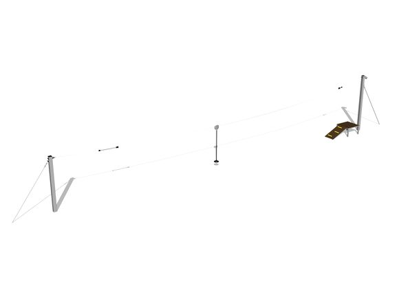 Tiroliană cu un singur stâlp LD011K - galvanizat