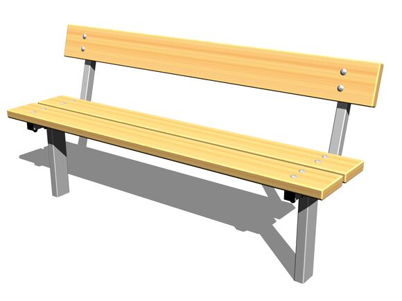 Bancă LAV0106ZD (cu spătar, de fixat în beton)