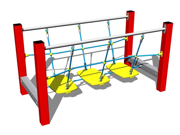Pod de frânghie cu trepte LL103KR - roșu 