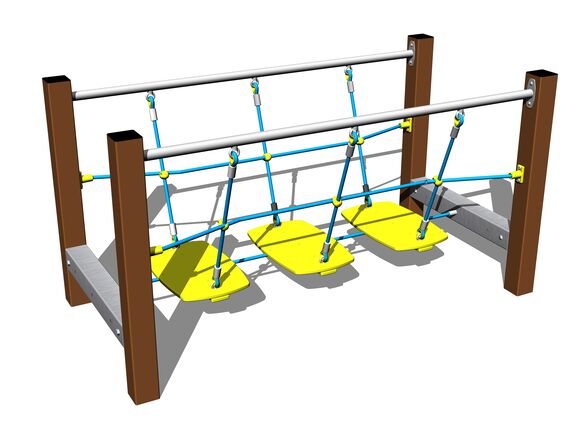 Pod de frânghie cu trepte LL103KW - maro