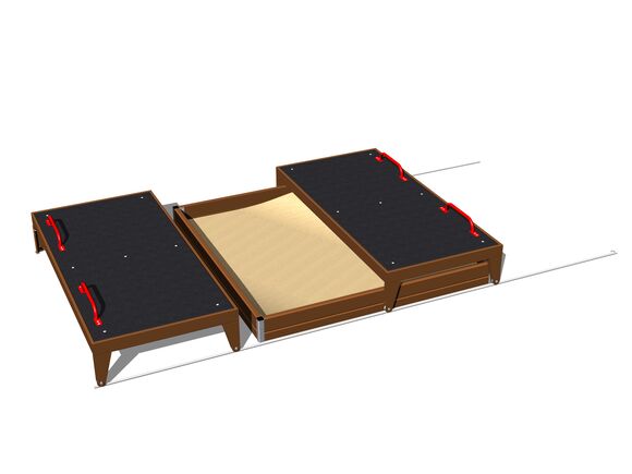 Groapă cu nisip şi capac mobil 2x2 m PK220KW - maro