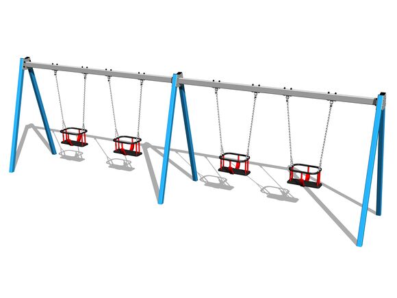 Leagăn cu lanţ cu patru locuri RH6413KB - albastru (înălțime liberă 1,0 m)