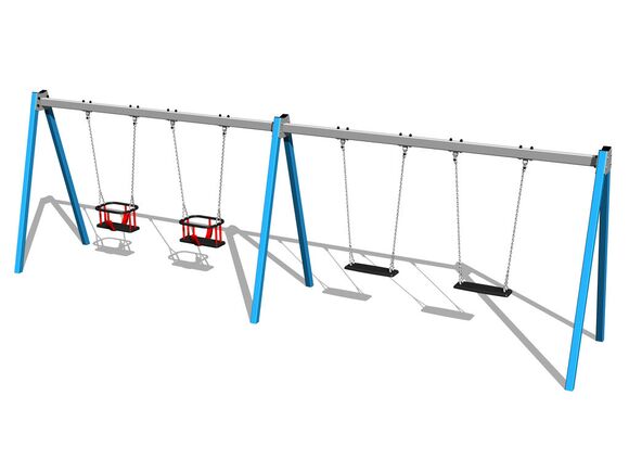 Leagăn cu lanţ cu patru locuri RH6412KB - albastru (înălțime liberă 1,0 m)
