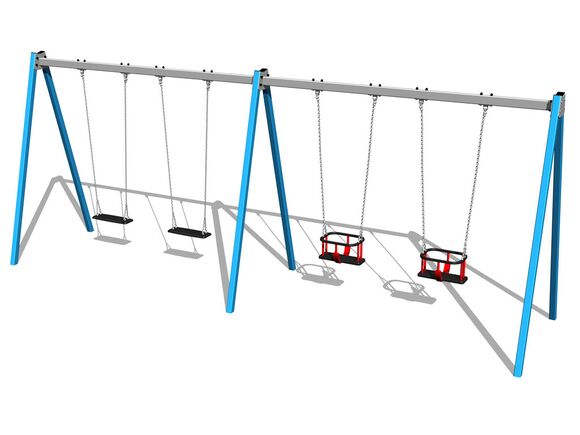 Leagăn cu lanţ cu patru locuri RH6412KB - albastru (înălțime liberă 1,5 m)