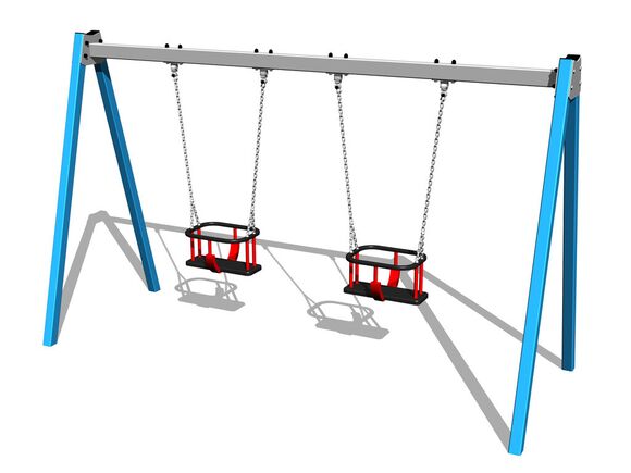 Leagăn cu lanț cu două locuri RH6213KB - albastru (înălțime liberă 1,0 m)