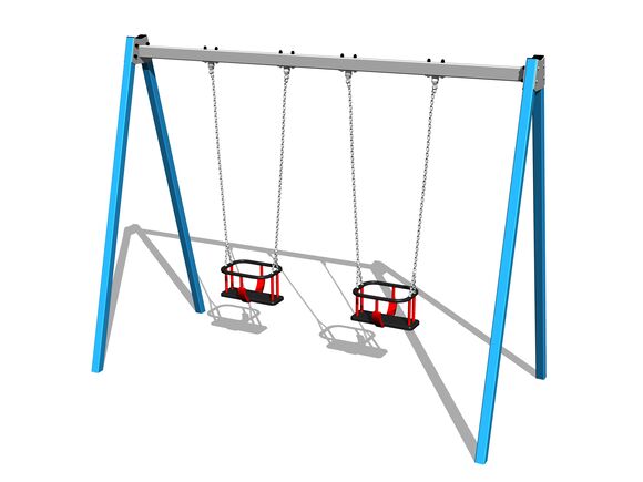 Leagăn cu lanț cu două locuri RH6213KB - albastru (înălțime liberă 1,5 m)