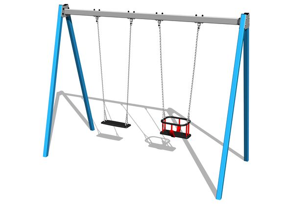 Leagăn cu lanț cu două locuri RH6212KB - albastru (înălțime liberă 1,5 m)