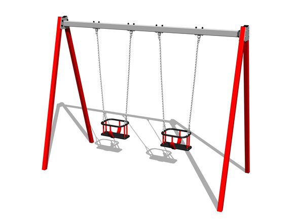 Leagăn cu lanț cu două locuri RH6213KR - roșu (înălțime liberă 1,5 m)