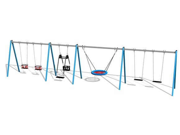 Láncos hatos csoportos hinta RH6621KB - albastru (înălțime de cădere 1,5 m)