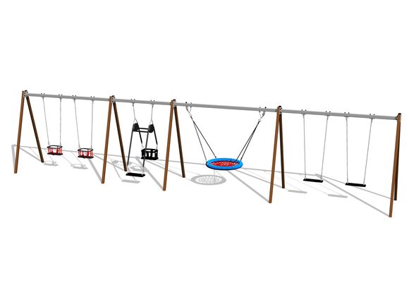 Láncos hatos csoportos hinta RH6621KW - maro (înălțime de cădere 1,5 m)