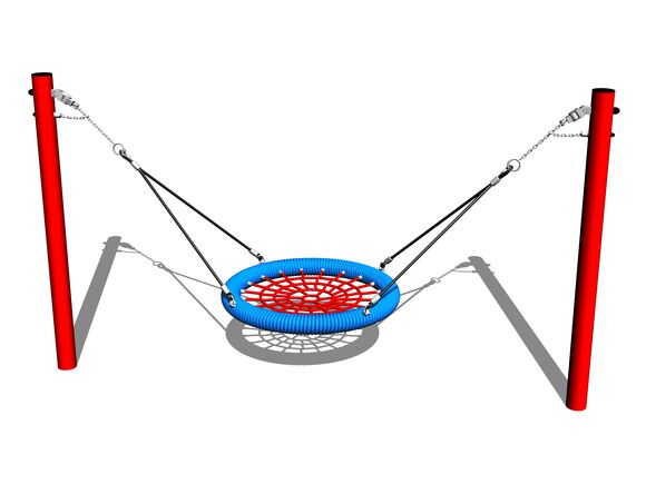 Leagăn cu lanţ tip scoică MINI RH160KR - roșu (înălțime de cădere 1 m)