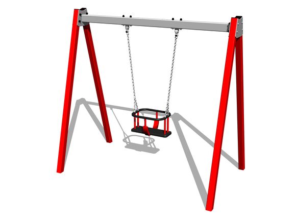 Leagăn cu lanț RH6112KR - roșu (înălțime liberă 1,0 m)