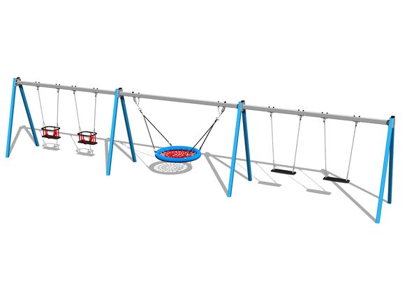 Leagăn cu lanț cu cinci locuri RH6521KB - albastru (înălțime liberă 1,0 m)