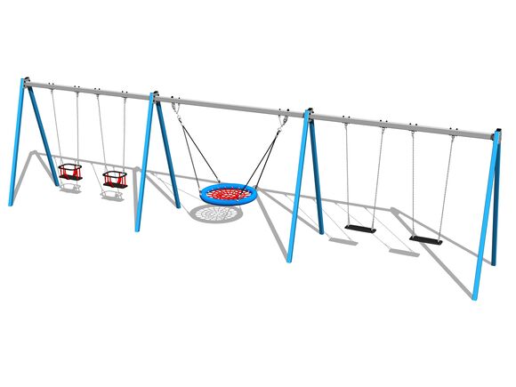 Leagăn cu lanț cu cinci locuri RH6521KB - albastru (înălțime de cădere 1,5 m)