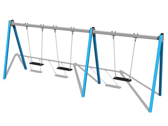 Leagăn cu lanț cu trei locuri RH6311KB - albastru (înălțime liberă 1,0 m)