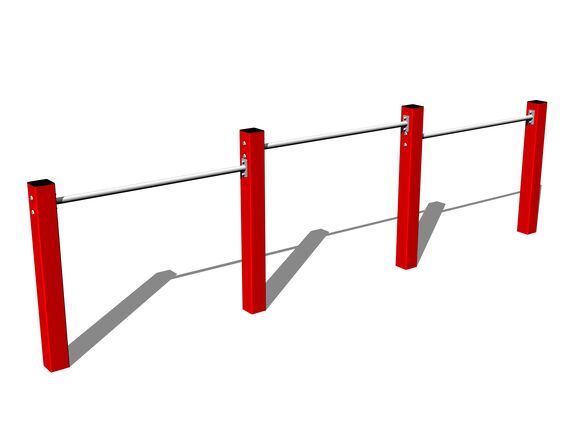 Stand de fitness triplu HR301KR - roșu (înălțime de cădere 1 m)