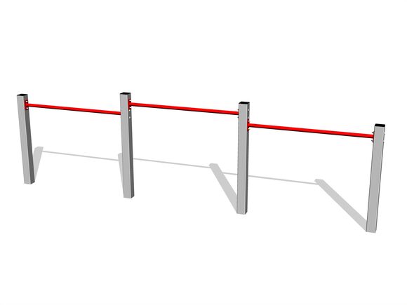 Stand de fitness triplu - argintiu(înălțime de cădere 1 m)