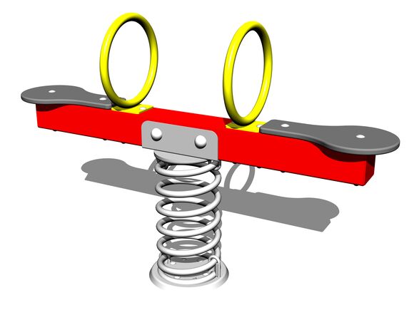 Cumpănă cu două scaune pe arc VH102KR - roșu