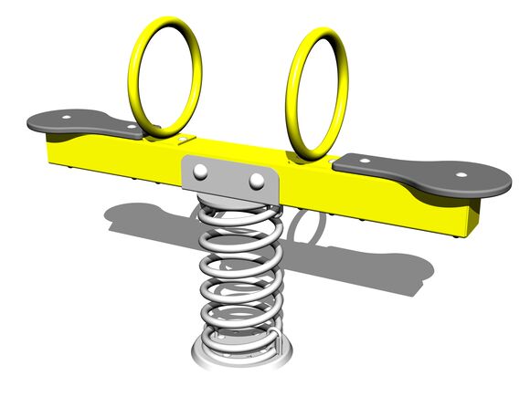 Cumpănă cu două scaune pe arc VH102KY - galben