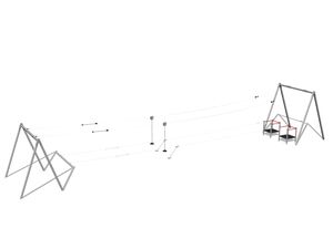 Tiroliană cu doi stâlpi LD031K - galvanizat