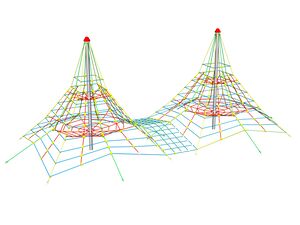 Piramidă dublă cu lanțuri PY144K (înălțime de cădere 1 m)