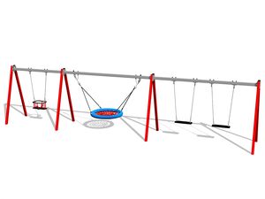 Leagăn cu lanţ cu patru locuri - metal (înălțime de cădere 1 m)