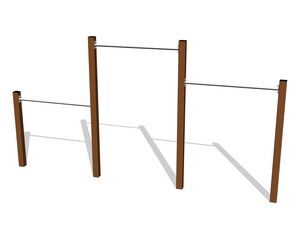 Stand de fitness triplu - maro (înălțime de cădere 1,5 m)